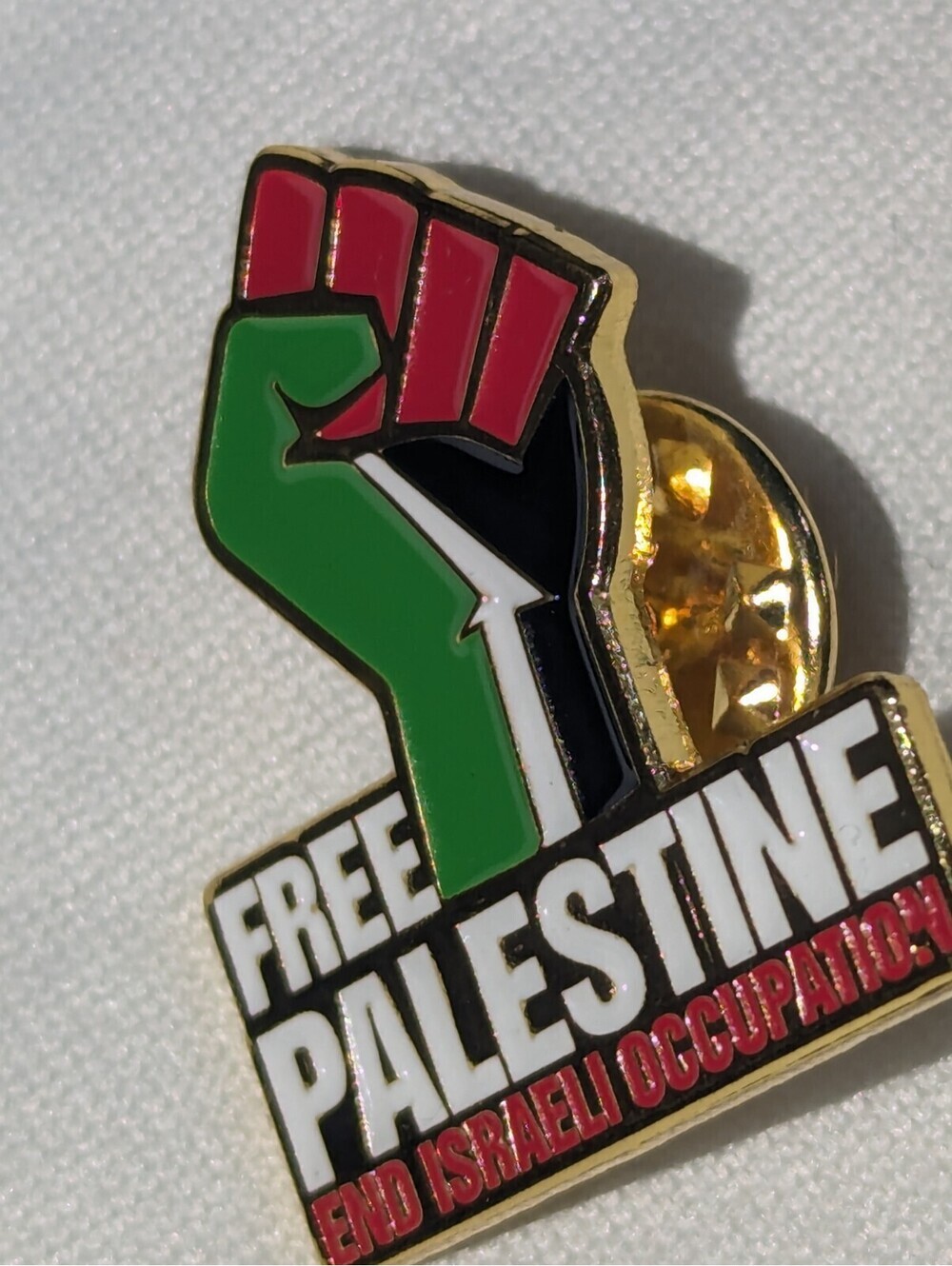 Free Palestine End Apartheid Graphic T-Shirt + Enamel Pin Unisex S M L - Picture 7 of 9